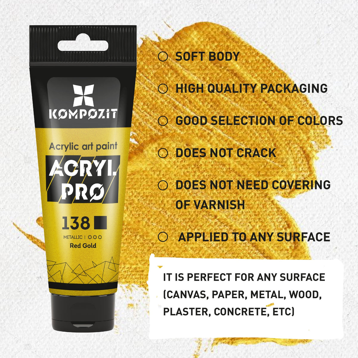 Kovinska akrilna barva ACRYL PRO ART Kompozit 75 ml