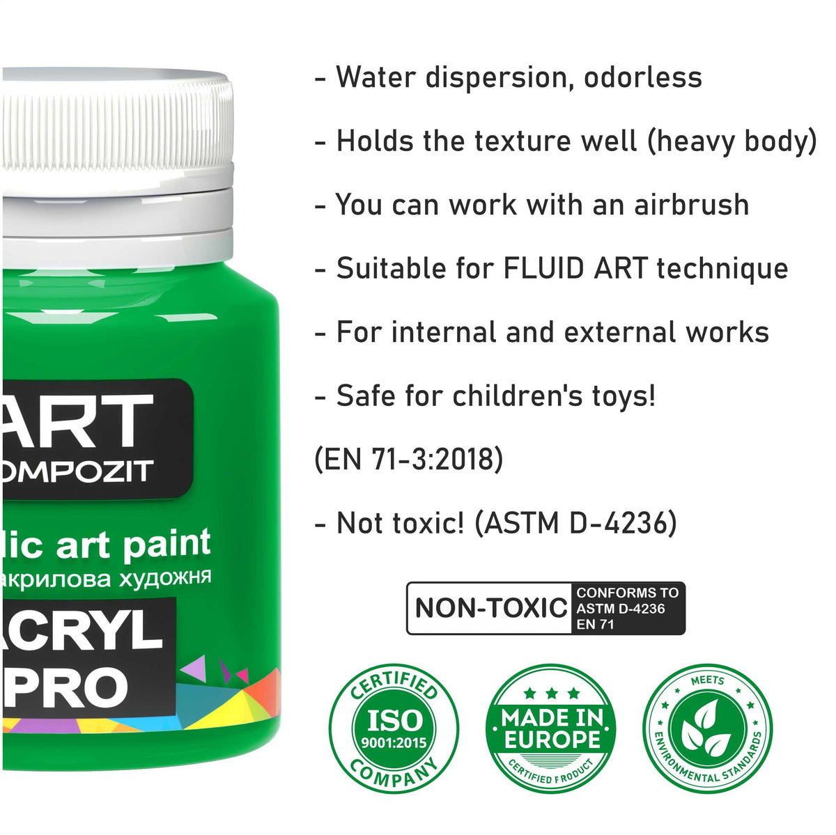 Komplet akrilnih barv ACRYL PRO Kompozit