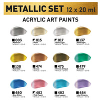 Set akrilnih barv ACRYL PRO Kompozit 12x20 ml