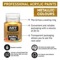 Set akrilnih barv ACRYL PRO Kompozit 9x20 ml