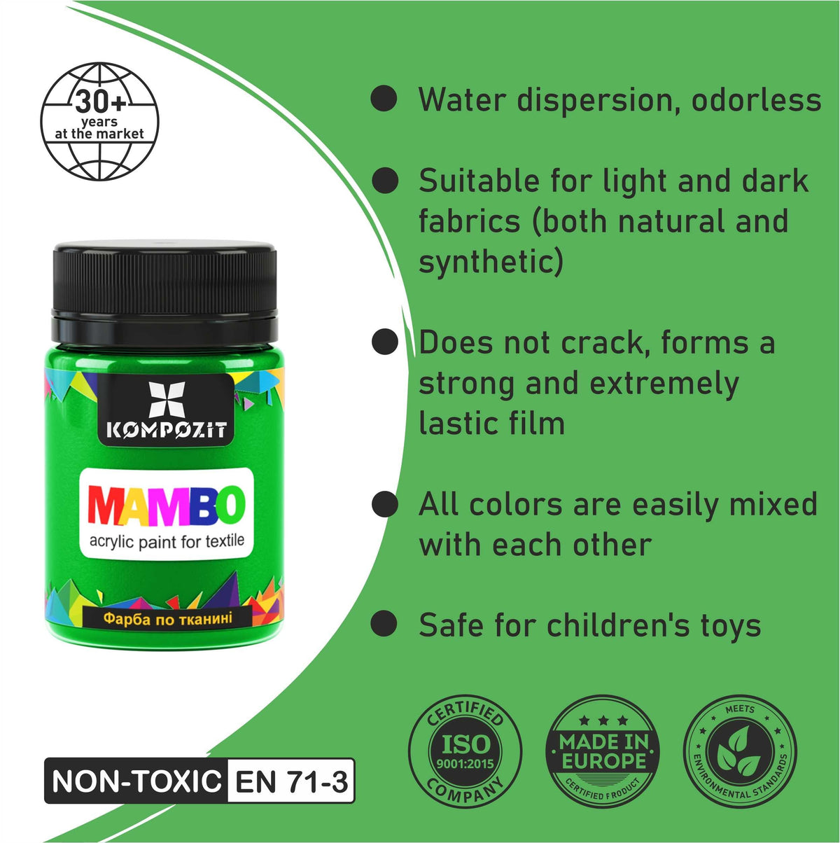 MAMBO Akrilna barva za tekstil in usnje 50ml
