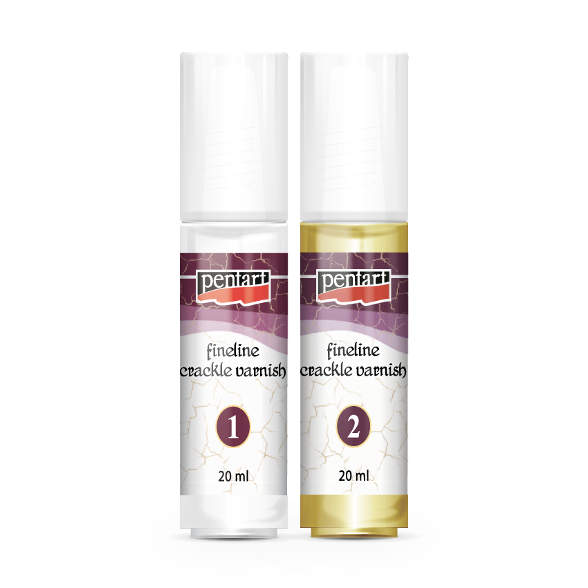 Krakelirni lak Pentart Fineline z drobnimi razpokami, 2-komponentni, 2x 20 ml set
