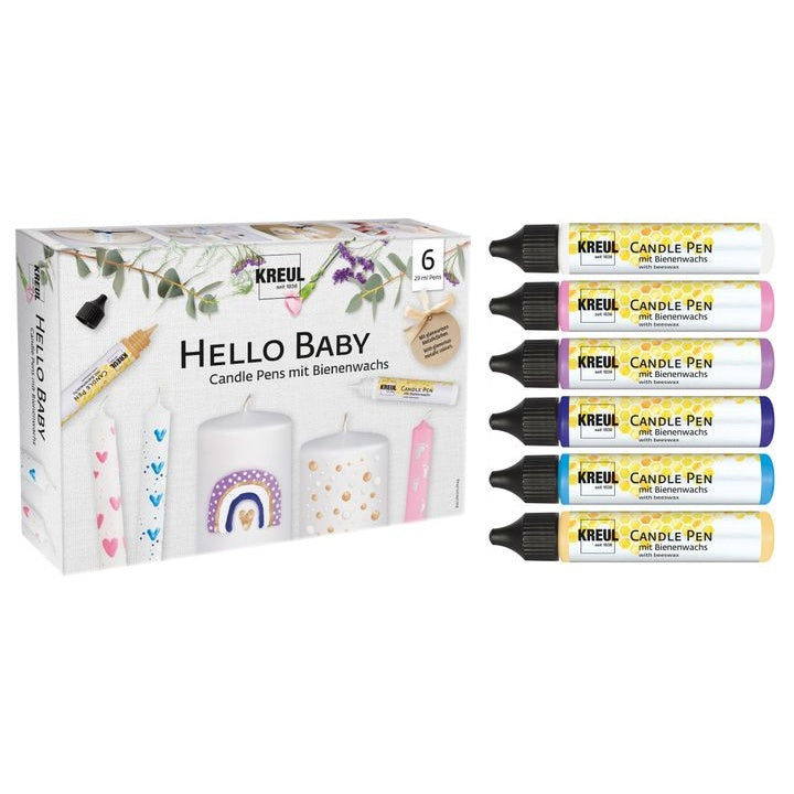 KREUL Pisalo za sveče Set 6 x 25 ml Hello Baby
