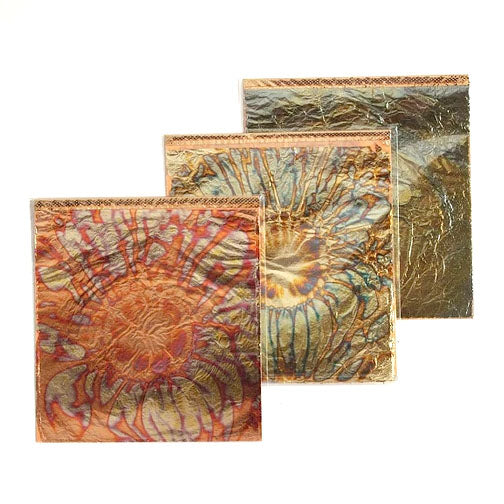 KREUL Rdeče-zlata dekorativna folija Cvetovi 140 x 140 mm 6 kosov – pogled 2