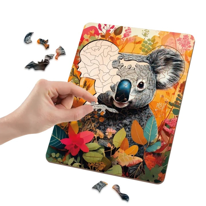 Lesena sestavljanka Koala Unikatne oblike 130 kosov MOXY – pogled 2
