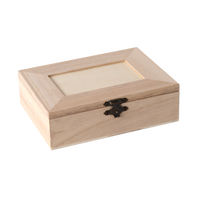 Lesena škatla s 4 predelki 14 x 10 x 3,5 cm – in ogledalo v notranjosti