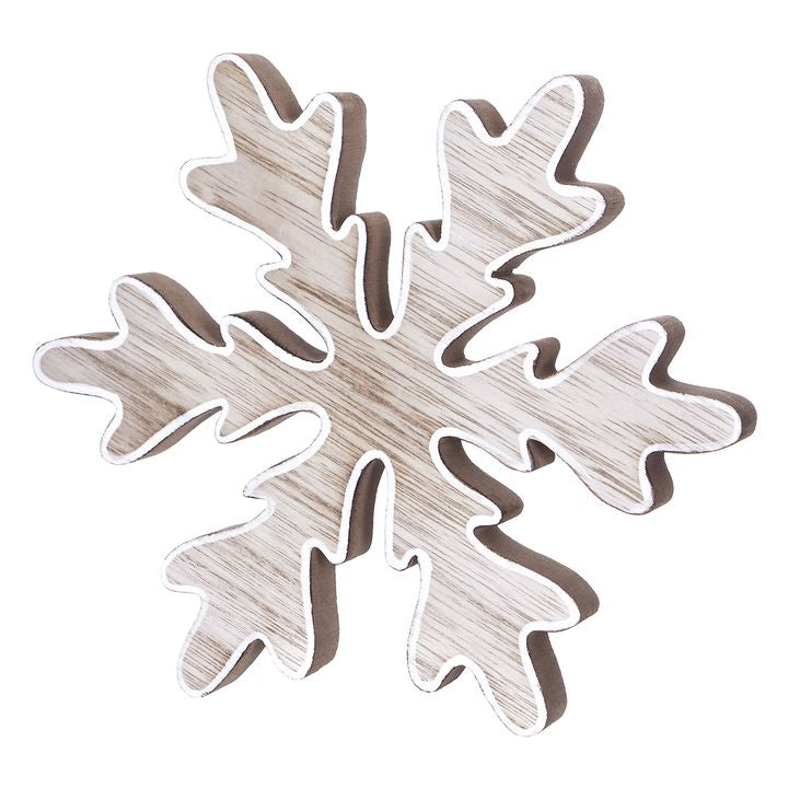 Lesena snežinka 20 cm — slika 2