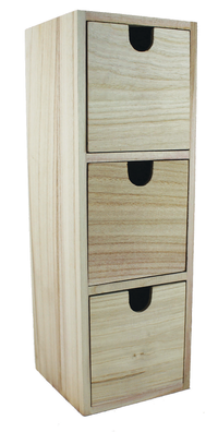 Leseni predalnik s kockastimi predali Pentart – 11 x 11 x 32,5 cm