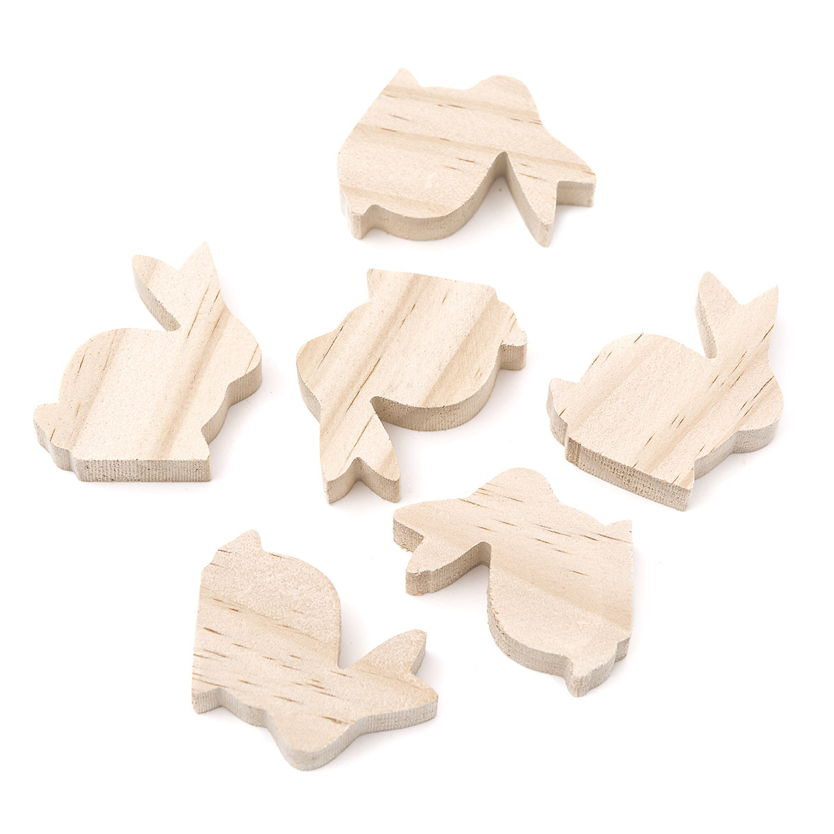 Leseni zajček 6 kosov - 5 x 5,5 x 1,5 cm