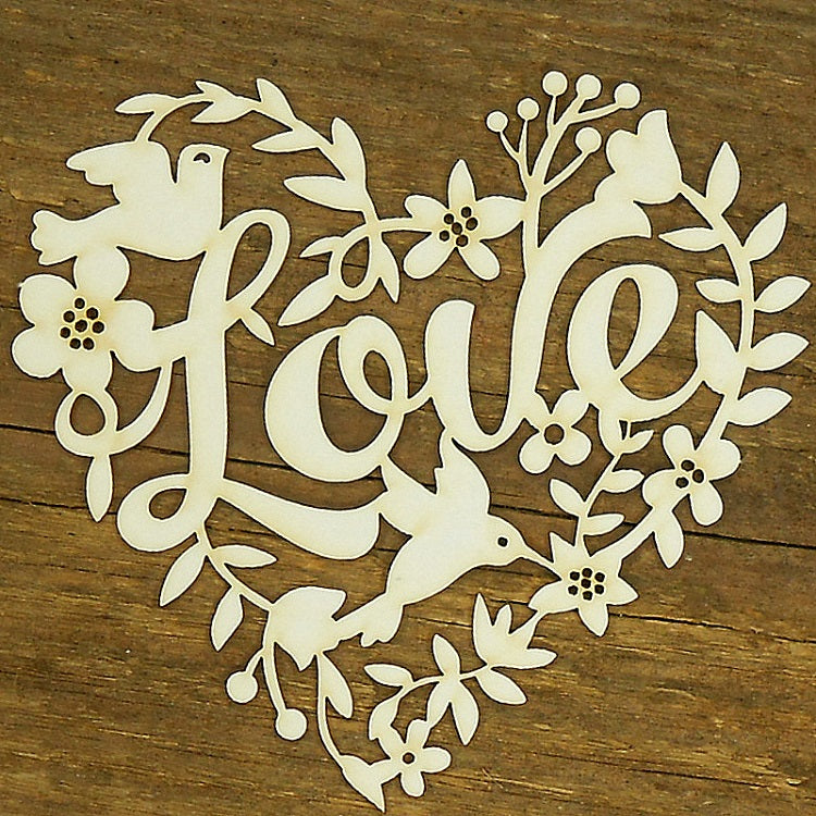 Leseno dekorativno srce Love - ornament