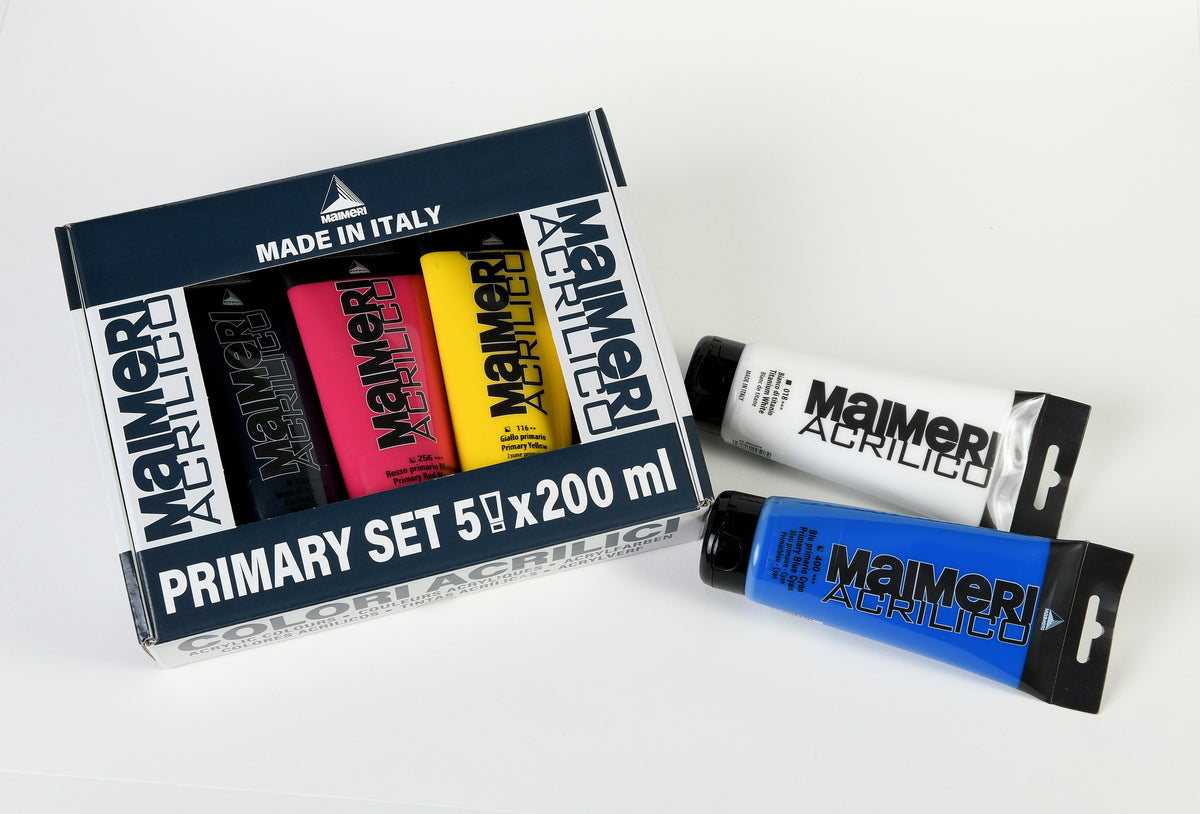 Maimeri Acrilico set akrilnih barv Primary 200 ml