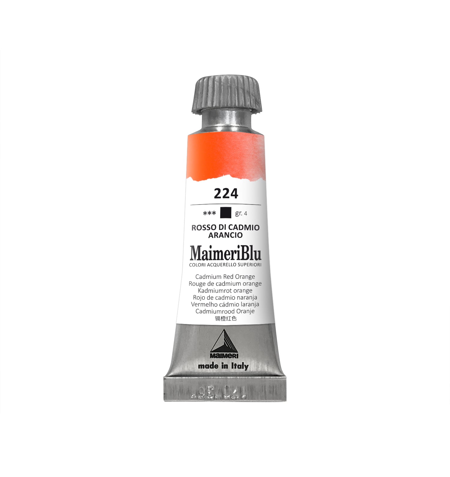 Profesionalna akvarelna barva MAIMERI Maimeri Blu 12 ml – Kadmijevo rdeče oranžna