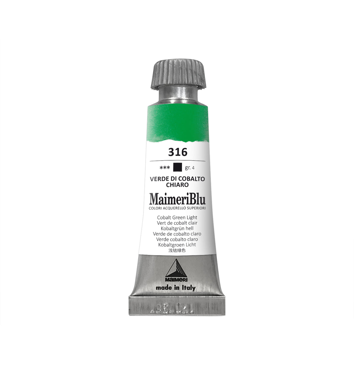 Profesionalna akvarelna barva MAIMERI Maimeri Blu 12 ml – Svetlo kobaltno zelena