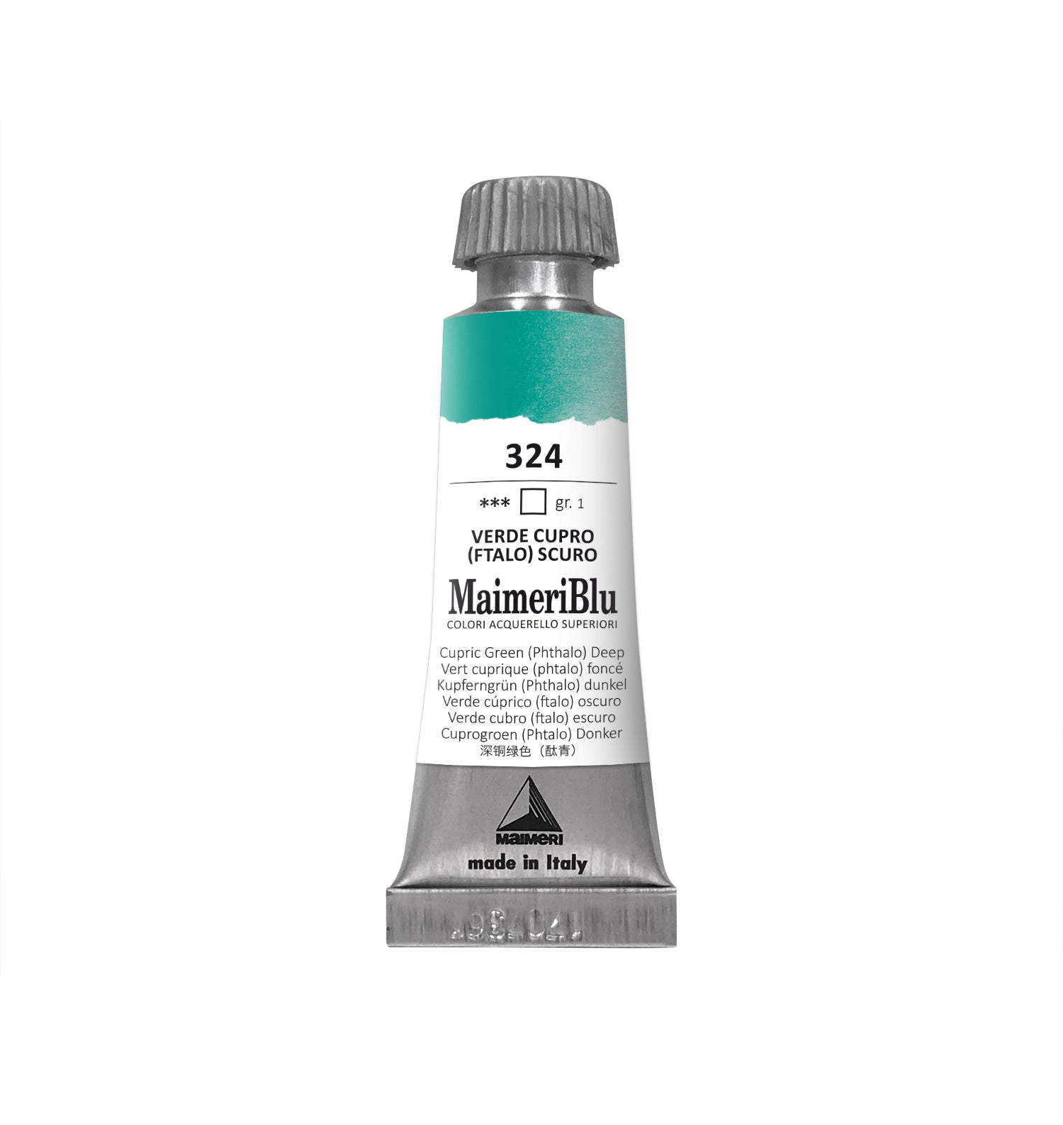 Profesionalna akvarelna barva MAIMERI Maimeri Blu 12 ml – Bakreno zelena temna