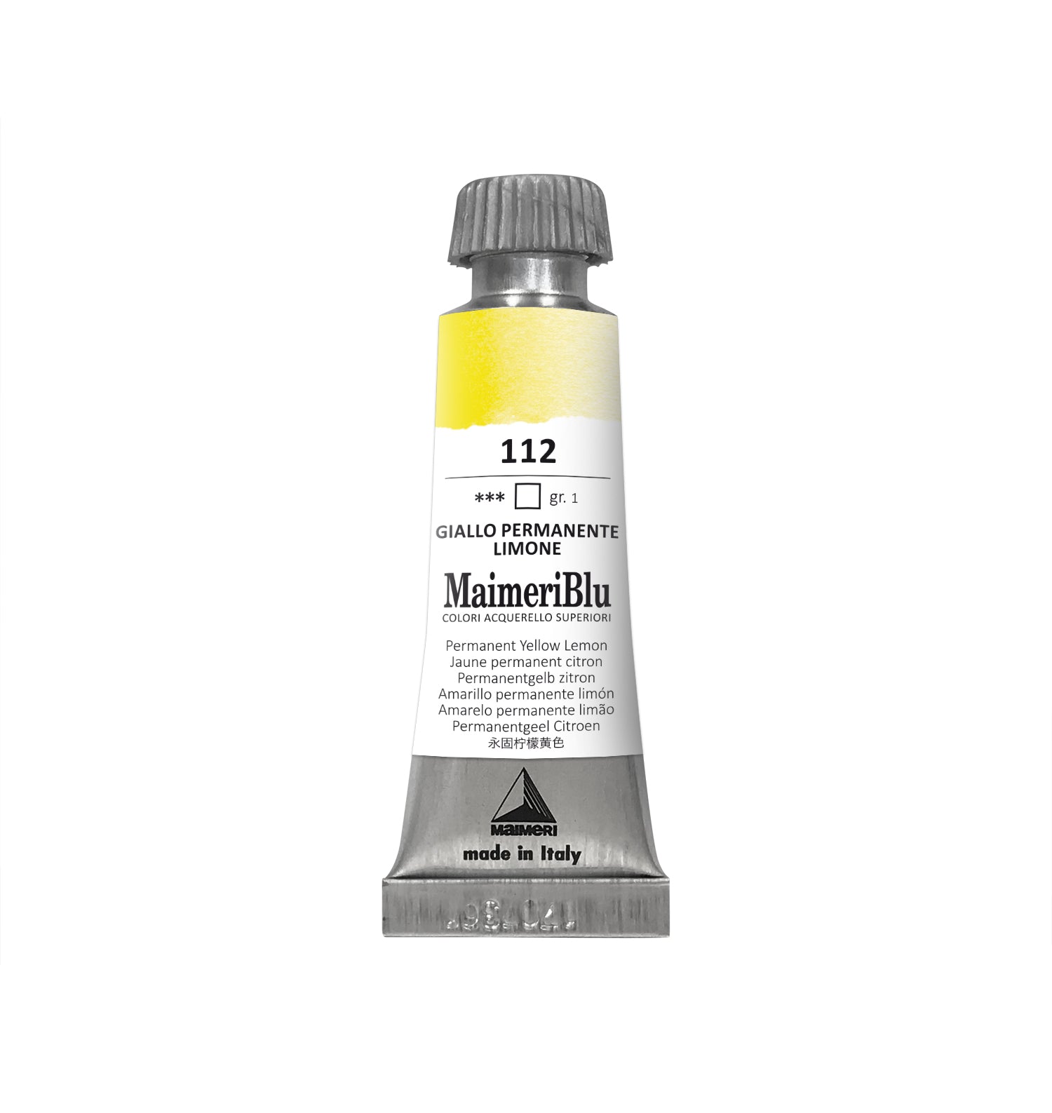 Profesionalna akvarelna barva MAIMERI Maimeri Blu 12 ml – Permanentno limonasto rumena