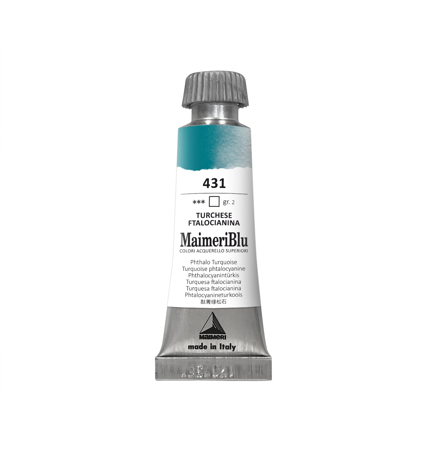 Profesionalna akvarelna barva MAIMERI Maimeri Blu 12 ml – Ftalocianinsko turkizna