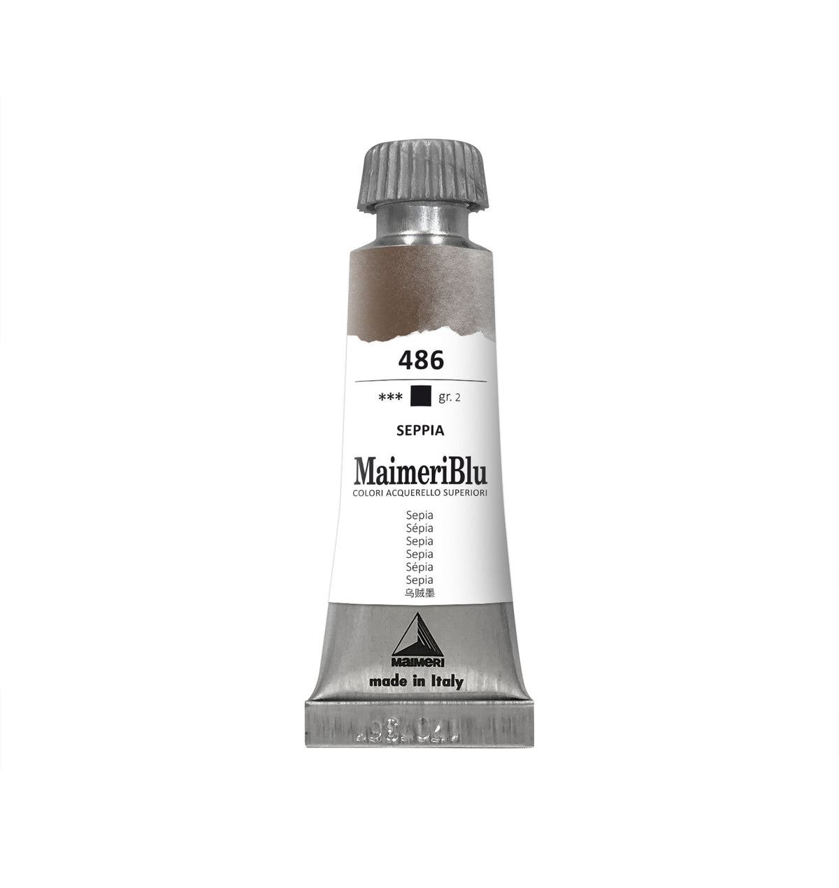 Profesionalna akvarelna barva MAIMERI Maimeri Blu 12 ml – Sepija