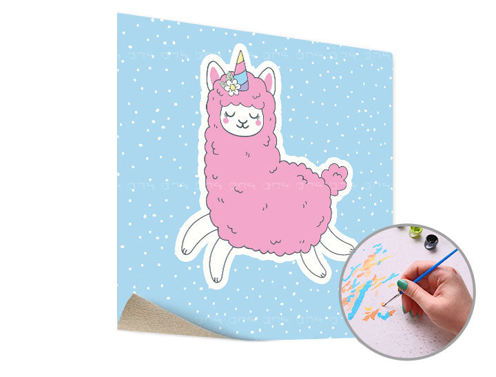 Slikanje po številkah PINK LAMA SINGLE CUT – brez okvirja