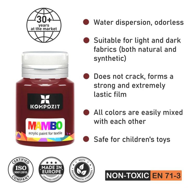 MAMBO Kompozit komplet barv za tekstil in usnje – pogled 3