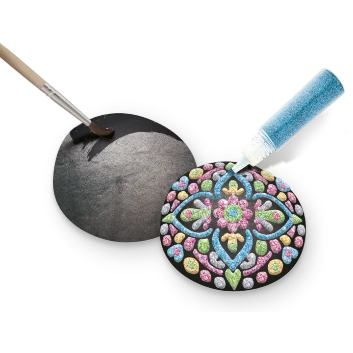 Mandala Rock Painting Kit - 3 kamni in bleščeče barve – pogled 4