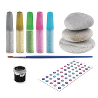 Mandala Rock Painting Kit - 3 kamni in bleščeče barve – pogled 5