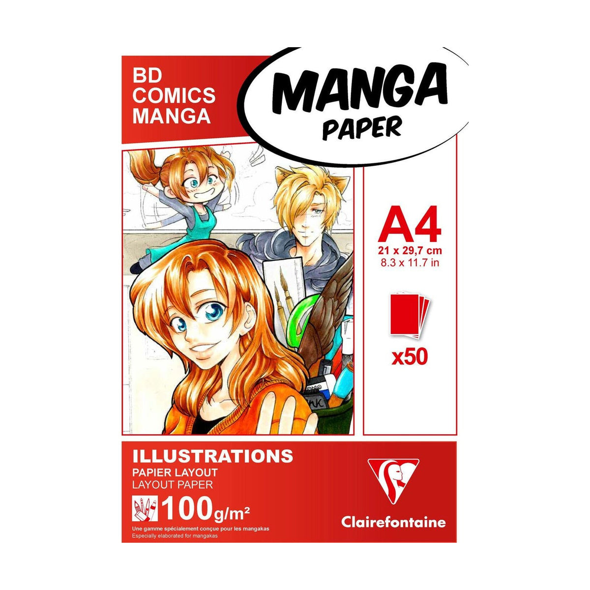 Manga Layout blok Clairefontaine 100 g/m² A5 – A3 - 50 listov