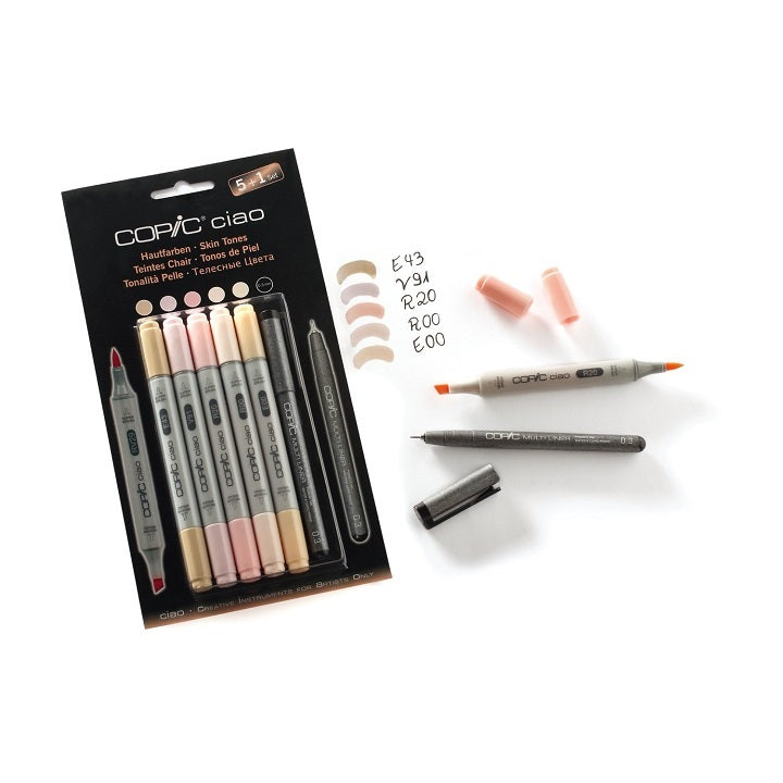 Markerji COPIC Ciao Skin Tones - set 5+1