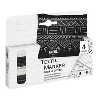 Markerji za tekstil Black and White 4 kos. - KREUL