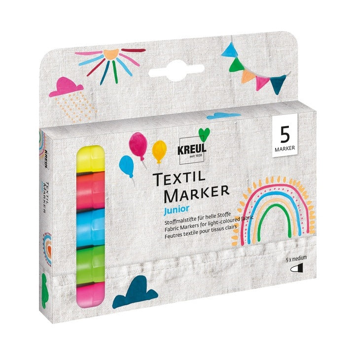 Markerji za tekstil KREUL - set Junior 5 kos.