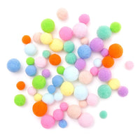 Mavrični plišasti Pom Poms / 60 kosov