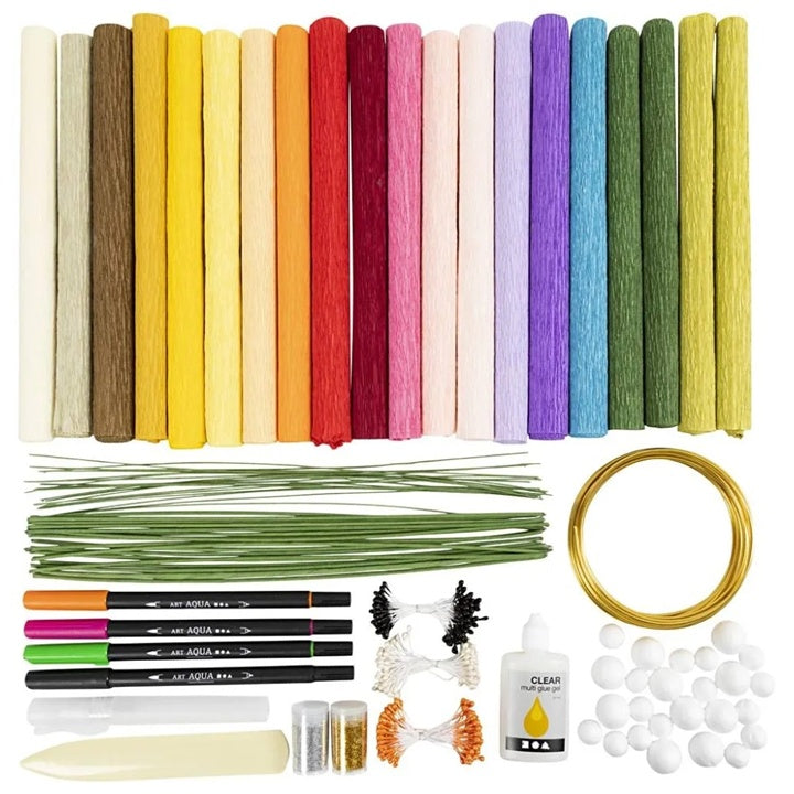 Maxi Creative Set | Cvetovi iz krep papirja – pogled 2