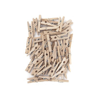 Mini leseni žebljički za oblačila, 2,5 cm - paket 40 kosov