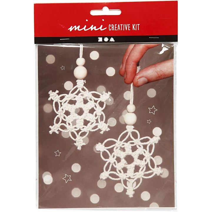 Mini ustvarjalni komplet Macrame snežinke — slika 1