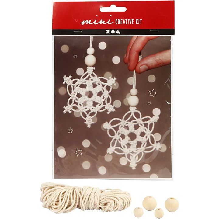 Mini ustvarjalni komplet Macrame snežinke — slika 2