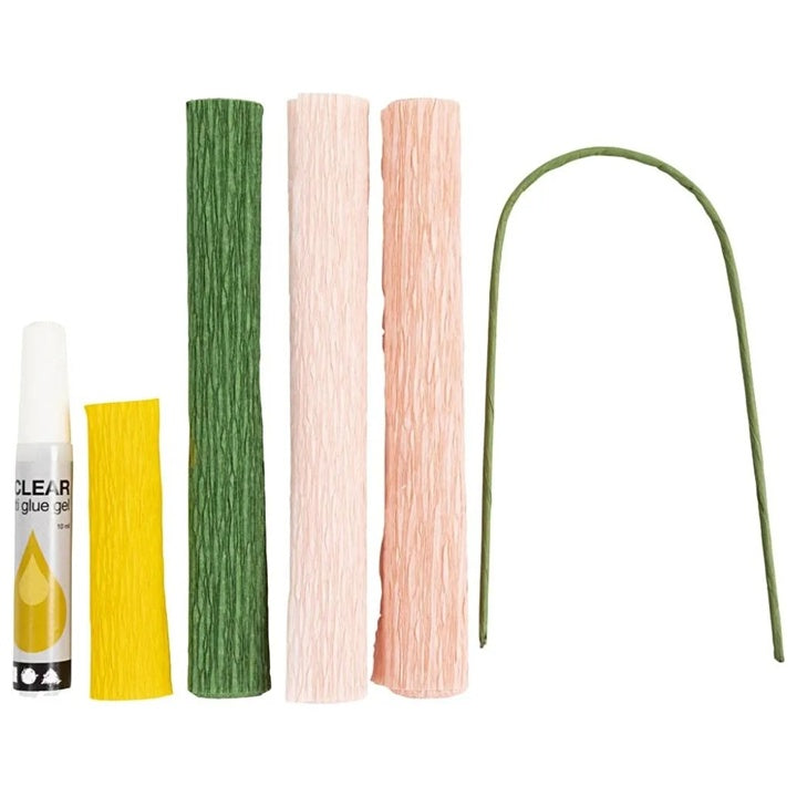 Mini ustvarjalni set | Papir iz krep papirja Peony – pogled 2