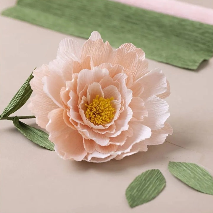 Mini ustvarjalni set | Papir iz krep papirja Peony – pogled 3