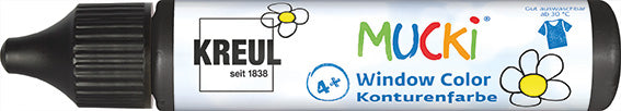 MUCKI kontur barva za steklo 29 ml - črna