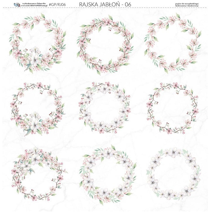 Obojestranski papir za scrapbooking tehniko 30.5 x 30.5 cm - Paradise Apple Tree 06