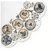 Okrogle serviete za decoupage Leseni žigi - 1 kos