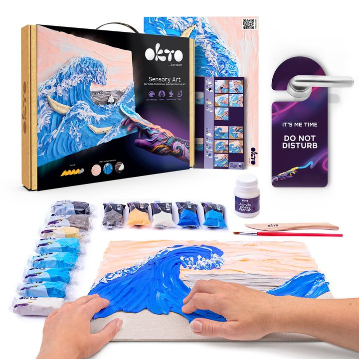 OKTO Kreativni 3D set "Valovi v Kanawagi" 30 x 40 cm – pogled 2