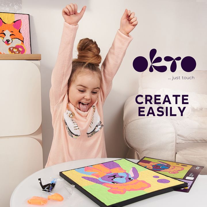 OKTO slika s samoporjavitveno maso 30 x 30 cm Zajec – pogled 6