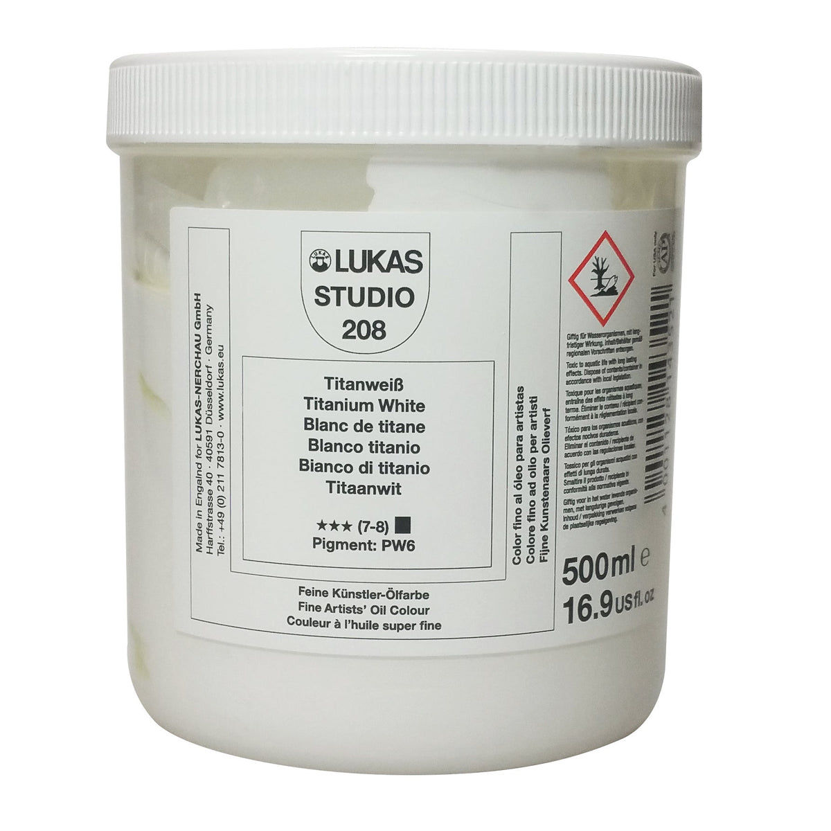 Oljna barva LUKAS Studio - 500 ml Titanova bela