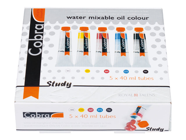 Oljne barve topne v vodi COBRA Study Set 5x40ml