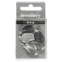 Osnova za broške v srebrni barvi 20 x 15 mm - 5 kosov