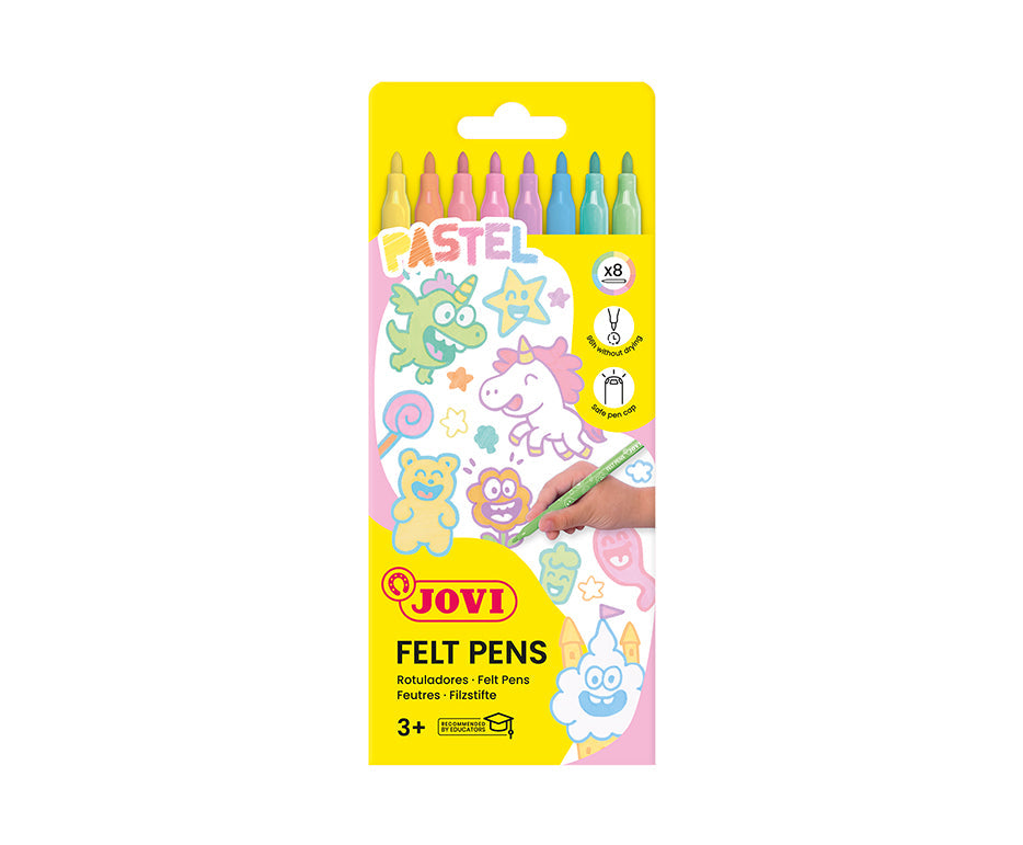 Otroški flomastri JOVI tanki pralni pastelni 3 mm / set 8 kosov