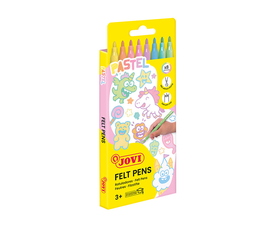 Otroški flomastri JOVI tanki pralni pastelni 3 mm / set 8 kosov