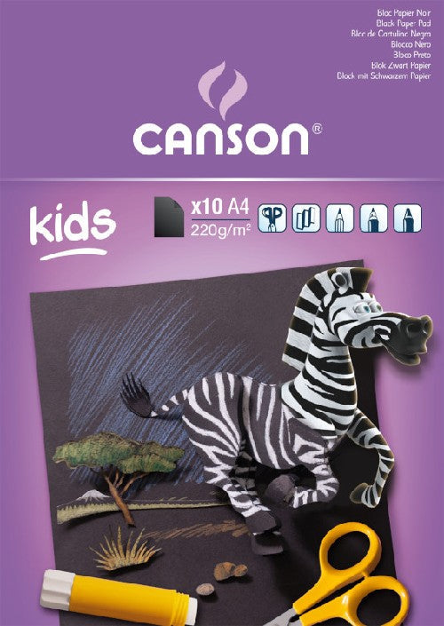 Otroški skicirni blok CANSON Kids 220 g - 10 listov, 24 x 32 cm, lepljen