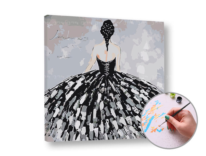 Paint by Numbers - Ženska v črni obleki – pogled 2