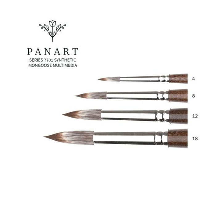 PanArt 7701 Okrogla krtača - sintetične ščetine Mongoose | Različne velikosti