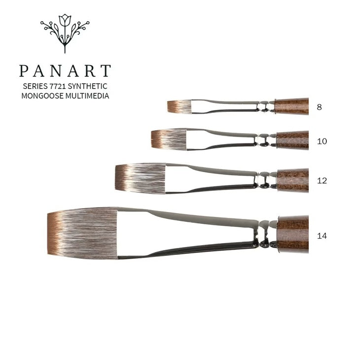 PanArt 7721 Ploski čopič - sintetične ščetine Mongoose | Različne velikosti